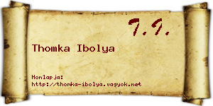 Thomka Ibolya névjegykártya